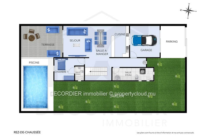 House for Rent with Private Pool – Bain Bœuf