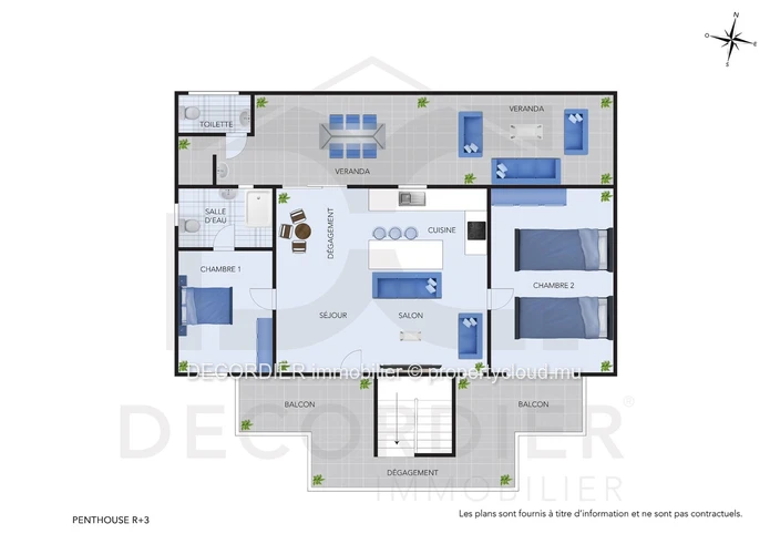 Penthouse for rent in a secure residence