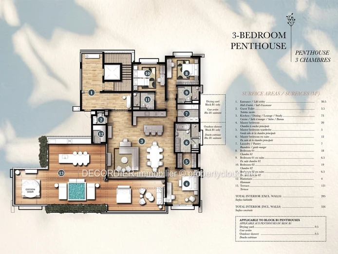 Sea view, very high standard flat, right on the water, open to foreign buyers.