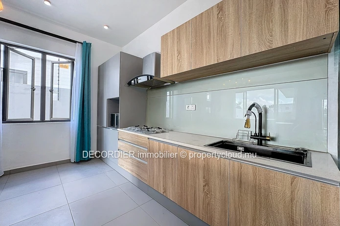 New single storey house with swimming pool and garden
