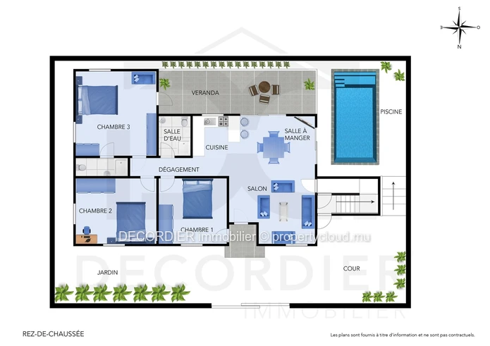 Spacieuse Maison à Trou Aux Biches avec Piscine et Jardin