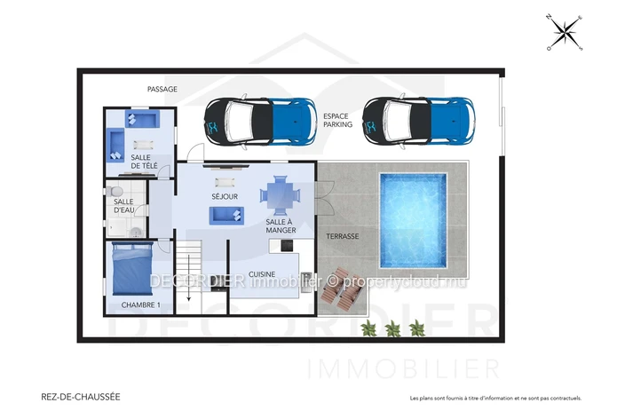 Modern two-storey house with swimming pool