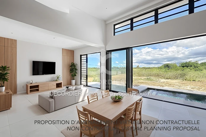 Villa contemporaine de plain-pied avec piscine