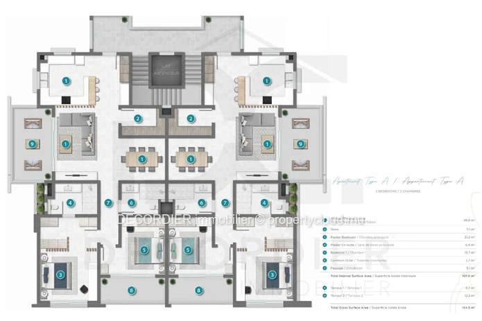 Stunning, modern apartment in Pereybere