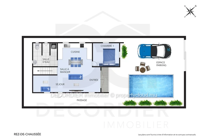 Maison neuve meublée à louer à Pereybère