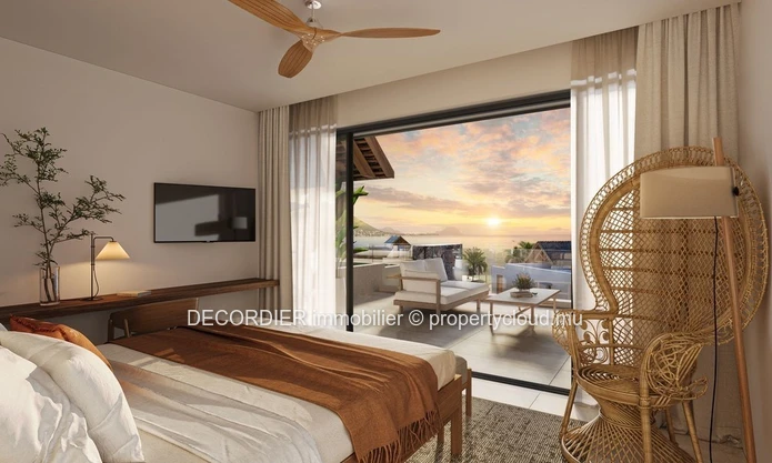 Exceptional beachfront penthouse – West Coast, Mauritius Direct view of Le Morne |
