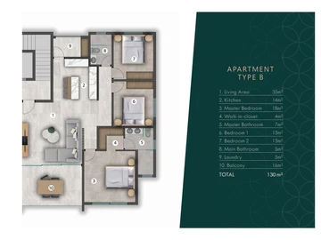Appartement de 3 Chambres