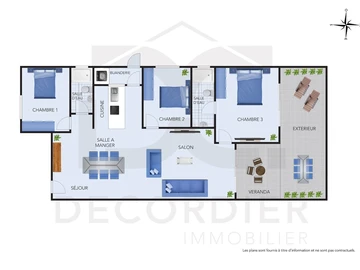 Appartement de 3 Chambres