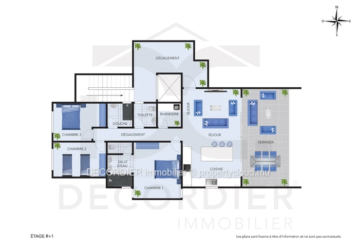 Elegant furnished flat with sea view in Saint Antoine