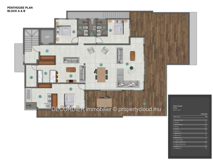 Penthouse situé dans une résidence en bord de mer - VEFA