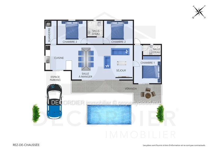 Villa moderne de plain-pied à Sottise, Grand Baie