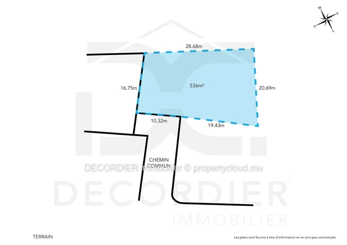 Terrain à vendre à Grand Baie - 536m2